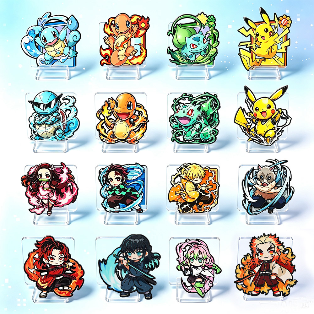 Embroidery Reddit - 8 個アニメポケモン & デーモンスレイヤーエナメルピン漫画少女ラペルブローチかわいいキャラクターコレクタブルバッジバックパックジュエリーギフト
