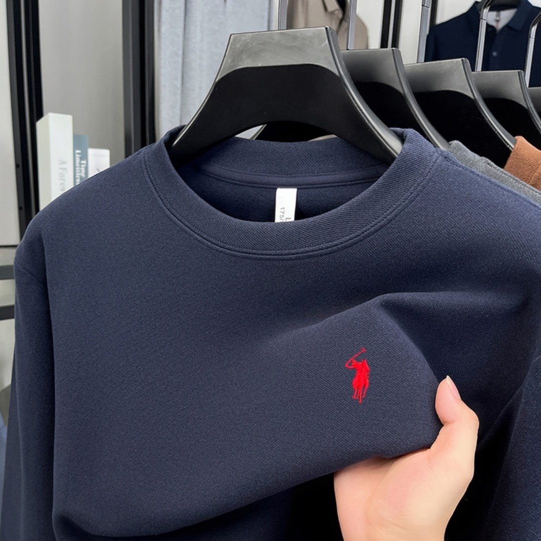 Embroidery Men Shirt - 100%純綿製の高級ブランドメンズ長袖ポロシャツ、秋冬向けファッショナブルなラグジュアリー刺繍ゴルフトップカジュアルTシャツ
