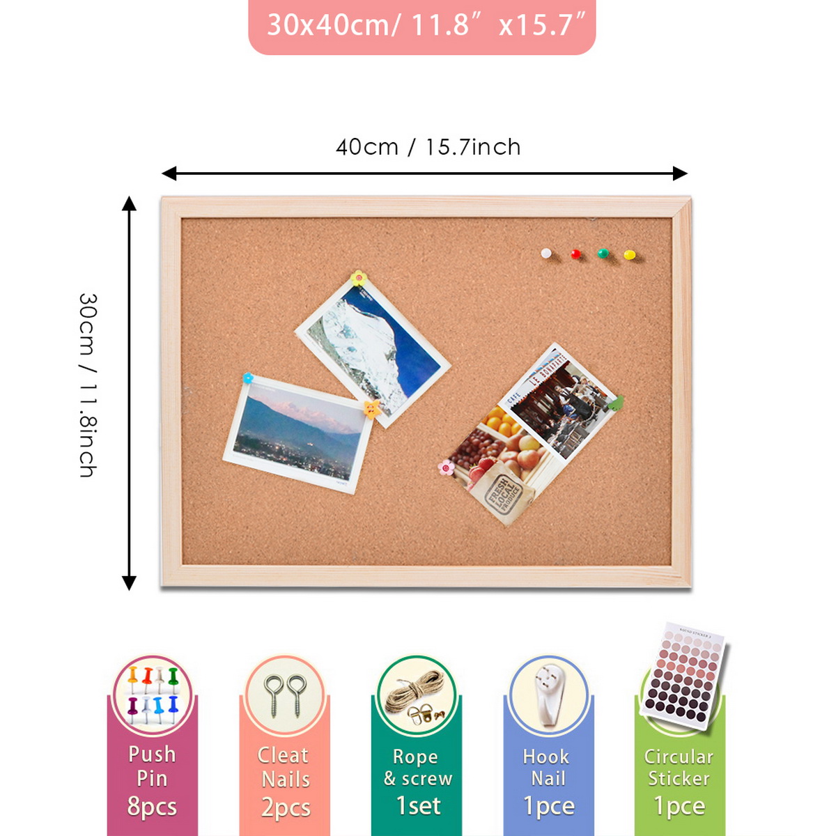 ヴィンテージパインウッドフレームコルクボードメッセージボード - Frame Display Wood のレビューと価格