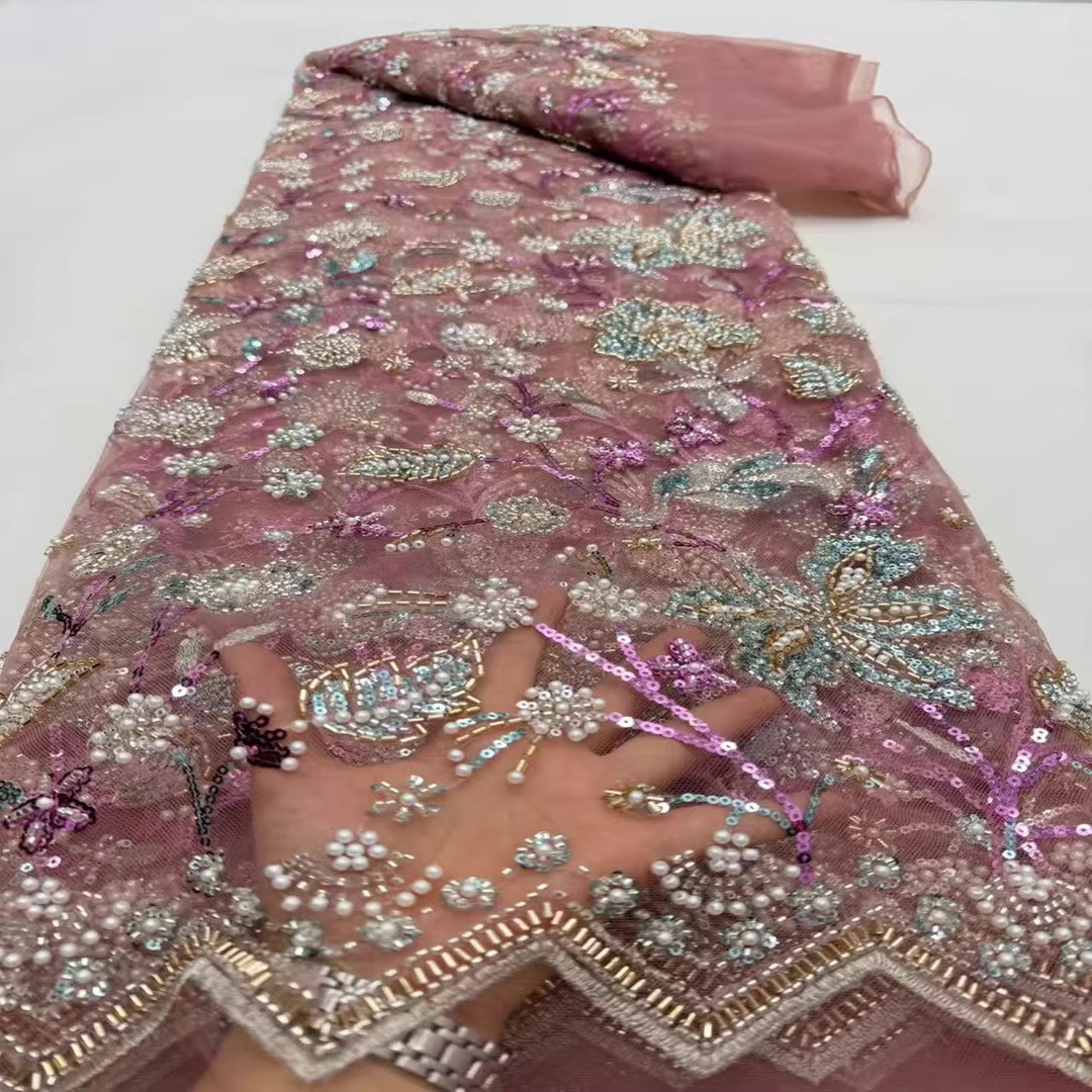 5ヤードのスパンコールビーズチューブ刺繍生地、衣類用、高級チ - Embroidery Youtube のレビューと価格