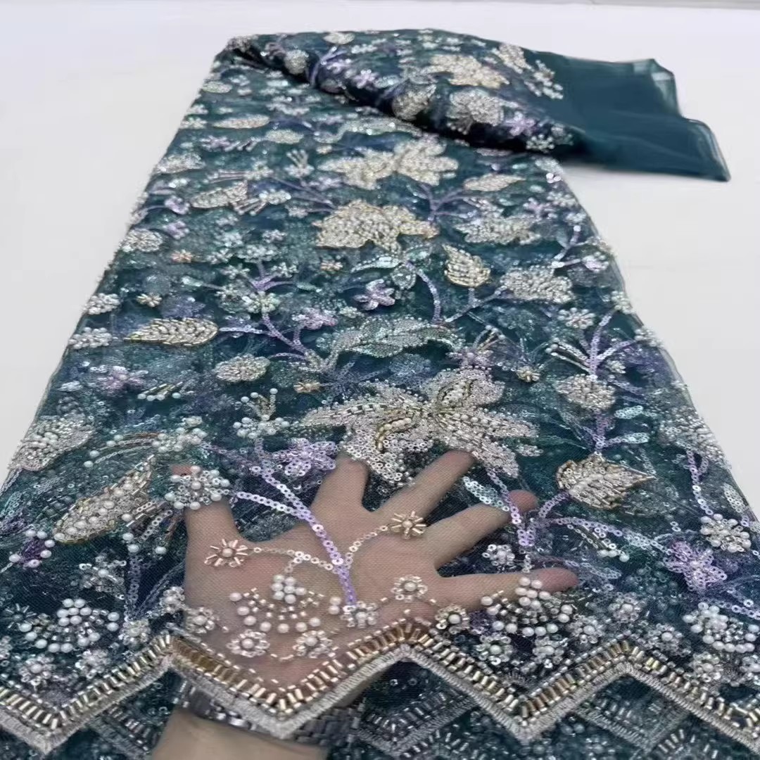 5ヤードのスパンコールビーズチューブ刺繍生地、衣類用、高級チ - Embroidery Youtube のレビューと価格