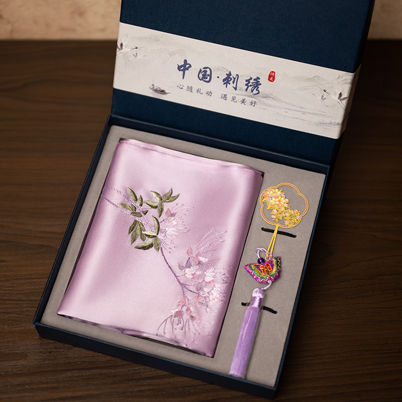 蘇州刺繍スカーフとブックマークギフトボックスセット、シルク刺 - Embroidery Gift のレビューと価格