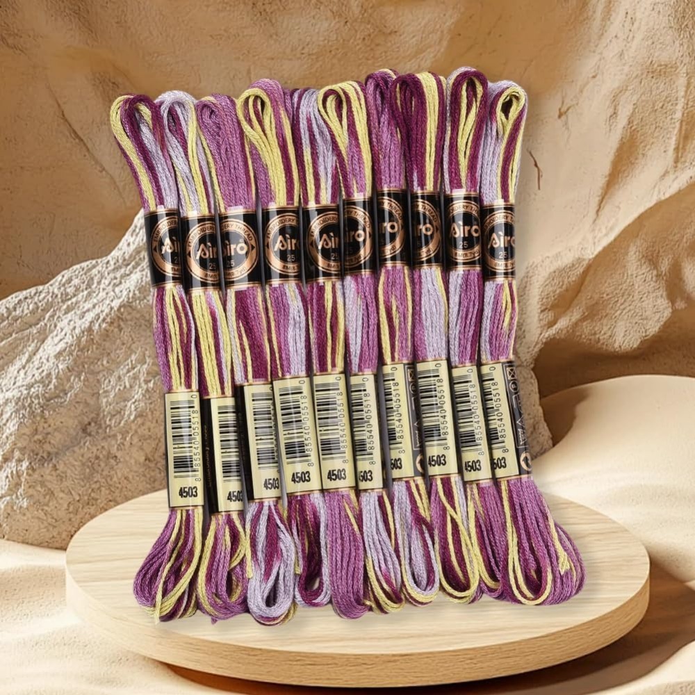 6 ストランド紫多彩な刺繍フロスグラデーションカラークロスス - Embroidery Stitches のレビューと価格