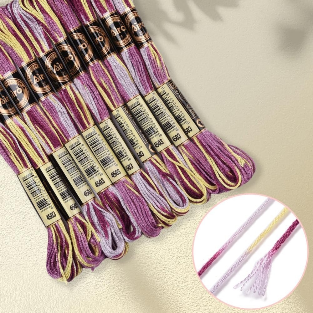 6 ストランド紫多彩な刺繍フロスグラデーションカラークロスス - Embroidery Stitches のレビューと価格