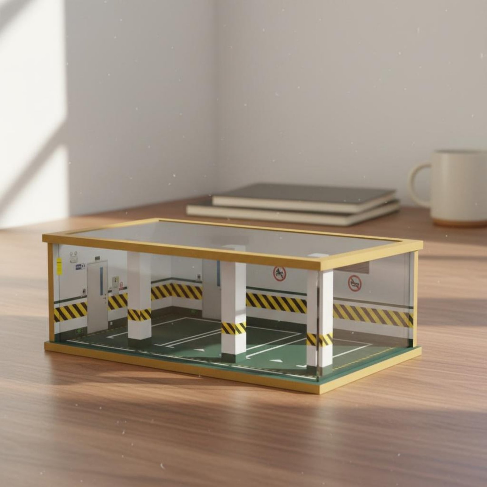 1:24 スケール駐車場木製フレーム照明付き駐車場ディスプレ - Frame Display Wood のレビューと価格