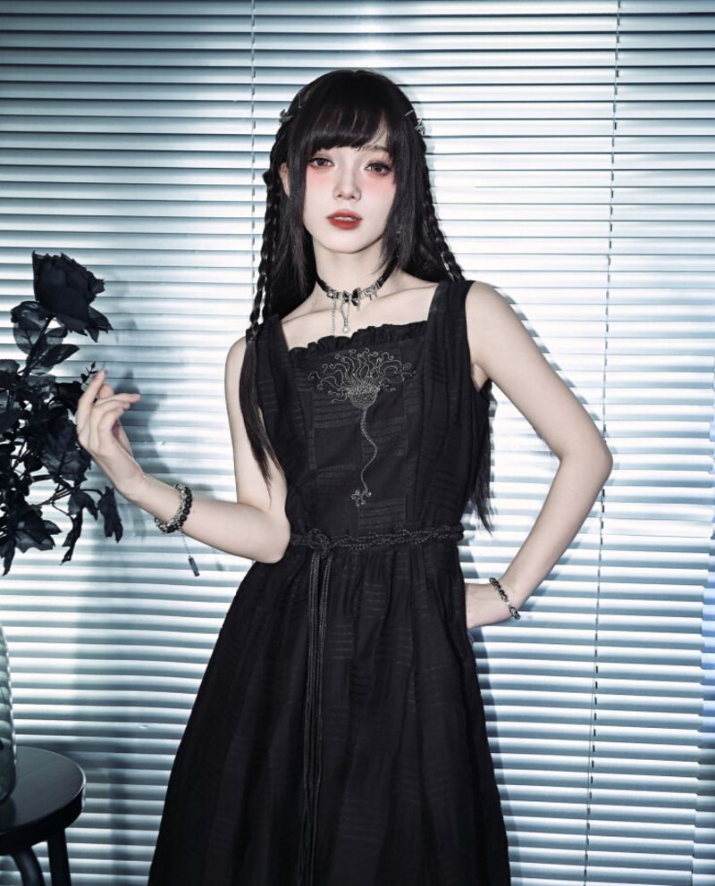 新しいクリノイド刺繍黒二重層芽ドレス女性夏のレジャーノースリ - Embroidery Dress のレビューと価格