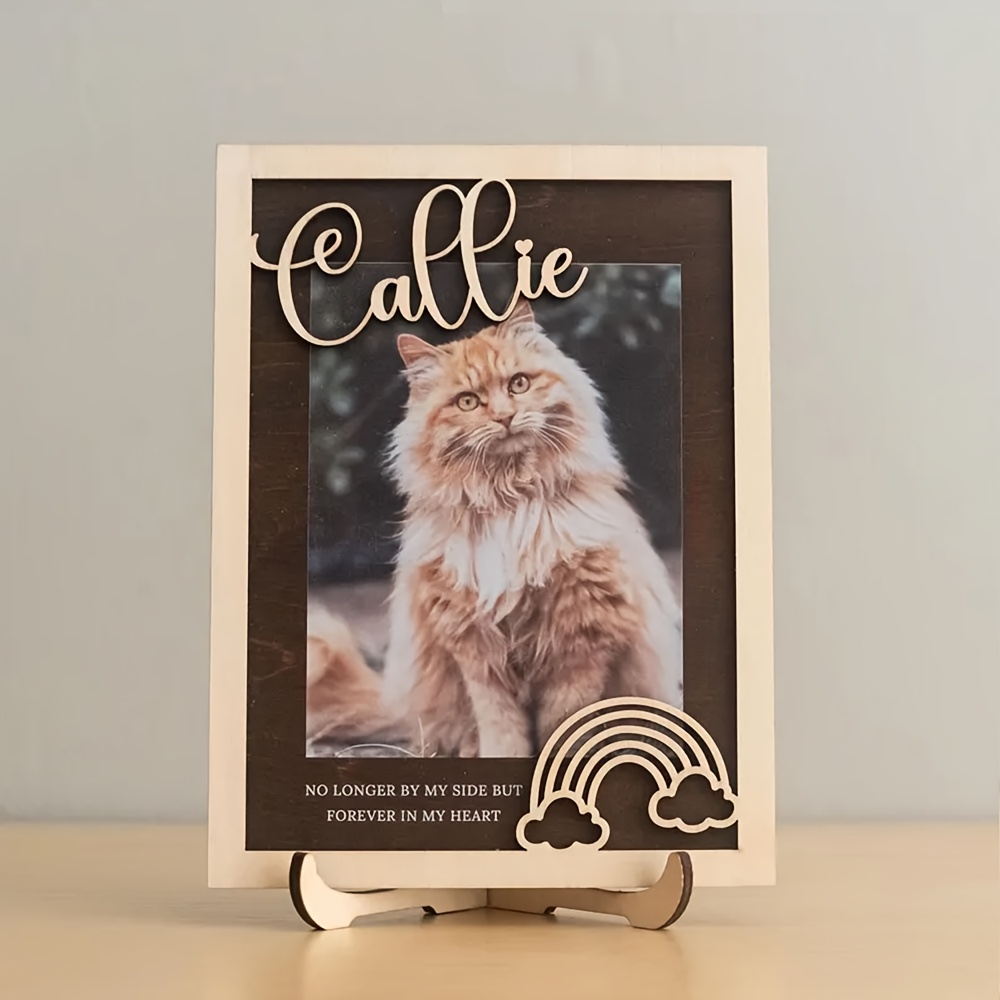 カスタマイズ可能な木製ペット写真フレーム（名前と日付入り）- - Frame Display Wood のレビューと価格