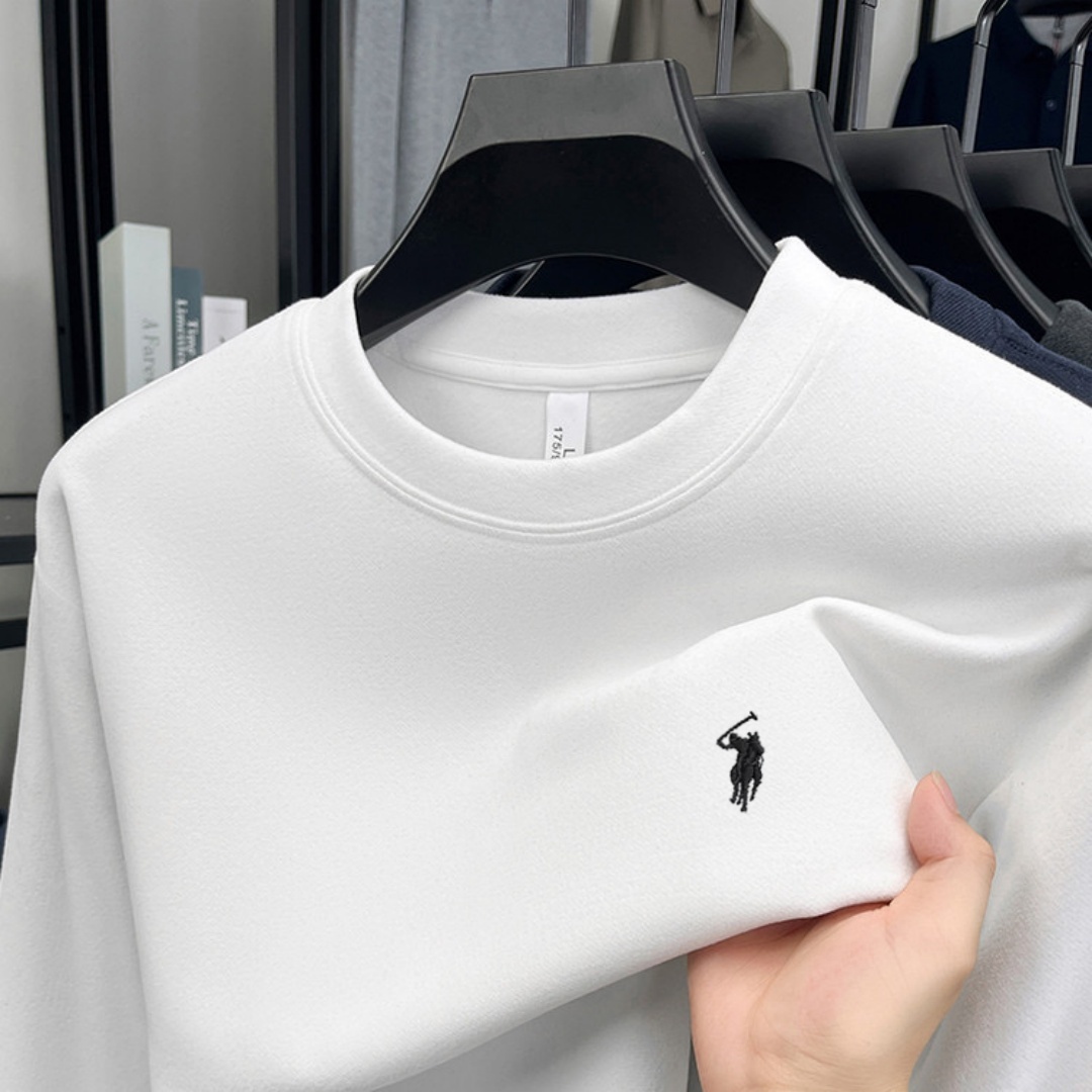 100%純綿製の高級ブランドメンズ長袖ポロシャツ、秋冬向けフ - Embroidery Men Shirt のレビューと価格