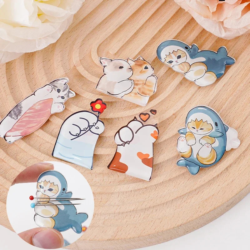 かわいい猫のアクリル針、1本、磁気ミシン糸、針管、クロスステ - Embroidery Youtube のレビューと価格