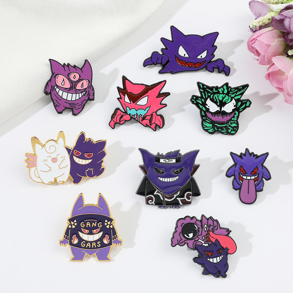 日本の漫画アニメポケモンブローチ、ジンギスゴースト、ピカチュ - Embroidery Illustration のレビューと価格