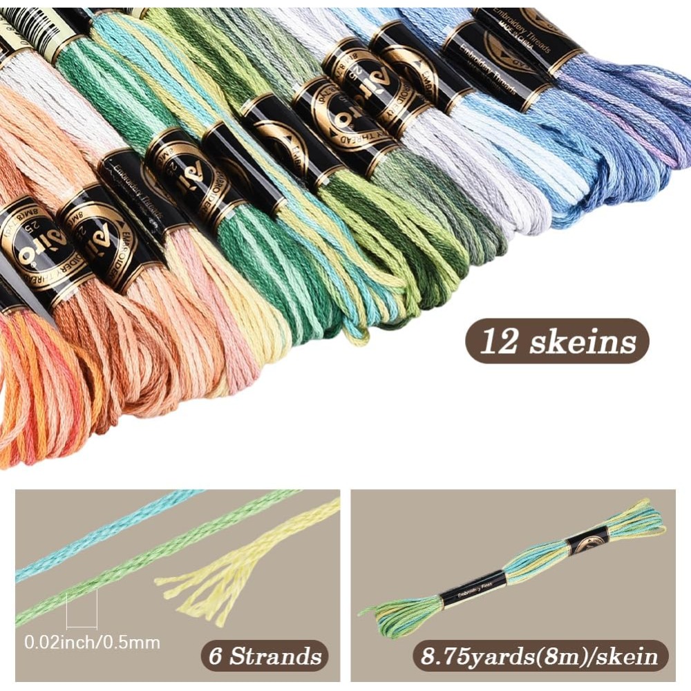12かせ105ヤードクロスステッチフロス、色とりどりの友情ブ - Embroidery Stitches のレビューと価格