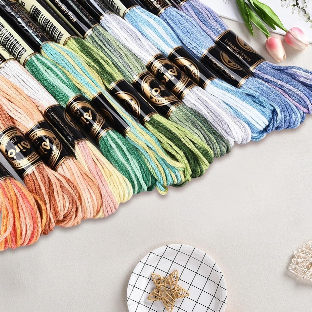12かせ105ヤードクロスステッチフロス、色とりどりの友情ブ - Embroidery Stitches のレビューと価格