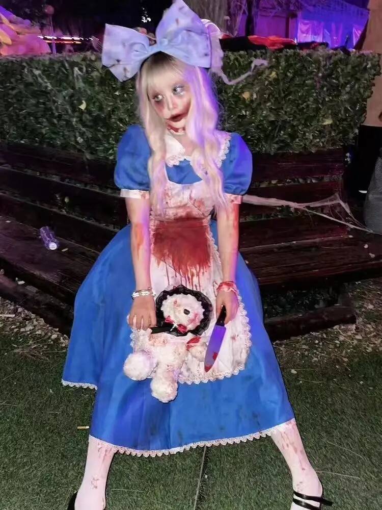 オリジナルドレスセットハロウィンロリータゴスブラッドホラーコ - Embroidery Dress のレビューと価格
