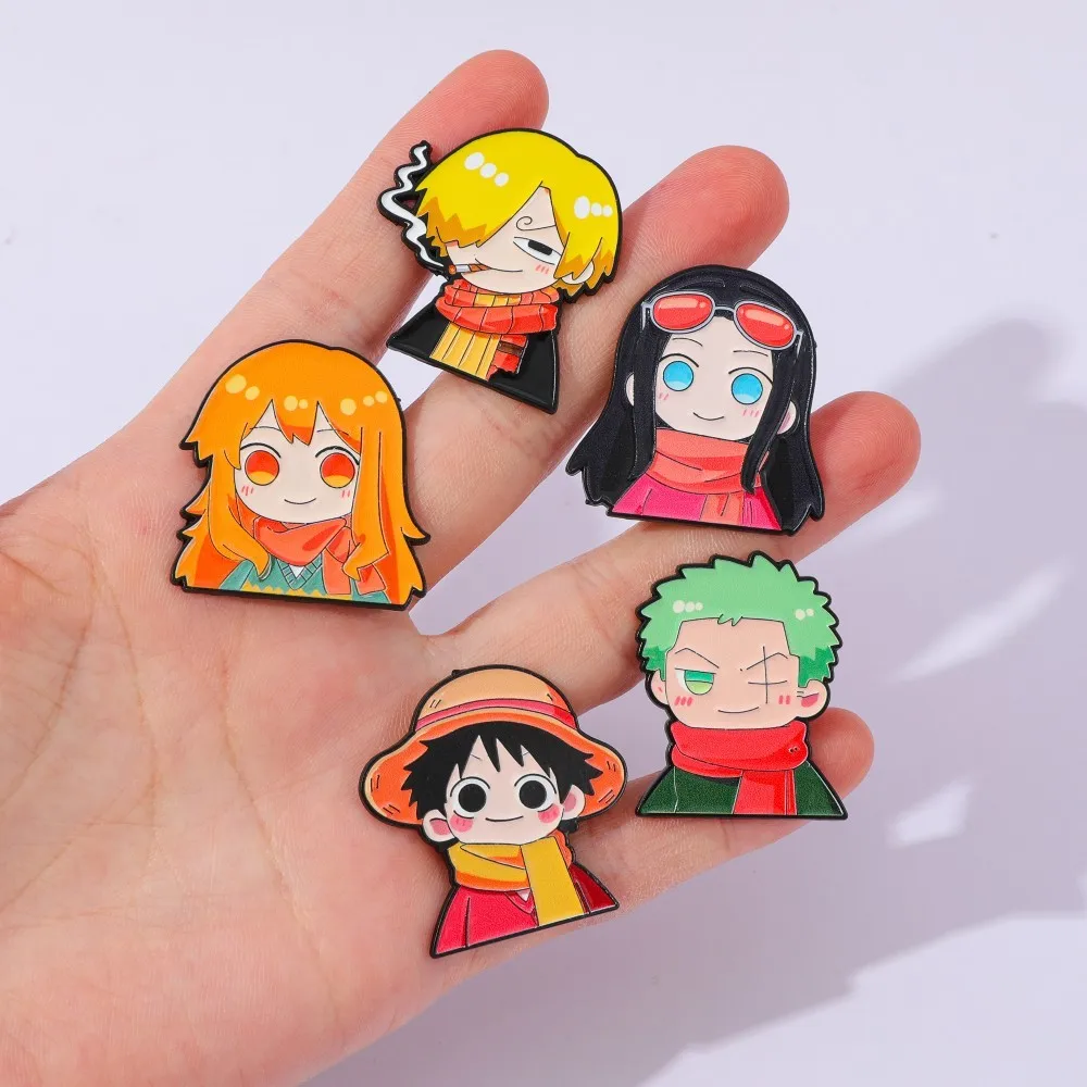 5個入り 可愛いアニメ漫画ブローチ 面白いナミ ルフィ ゾロ - Embroidery Reddit のレビューと価格