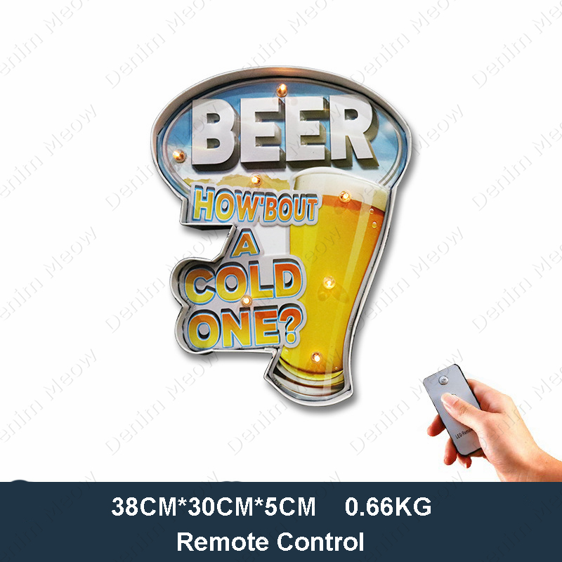 アイスコールドビールLEDネオンライトサイン、ヴィンテージメ - Embroidery Studio のレビューと価格