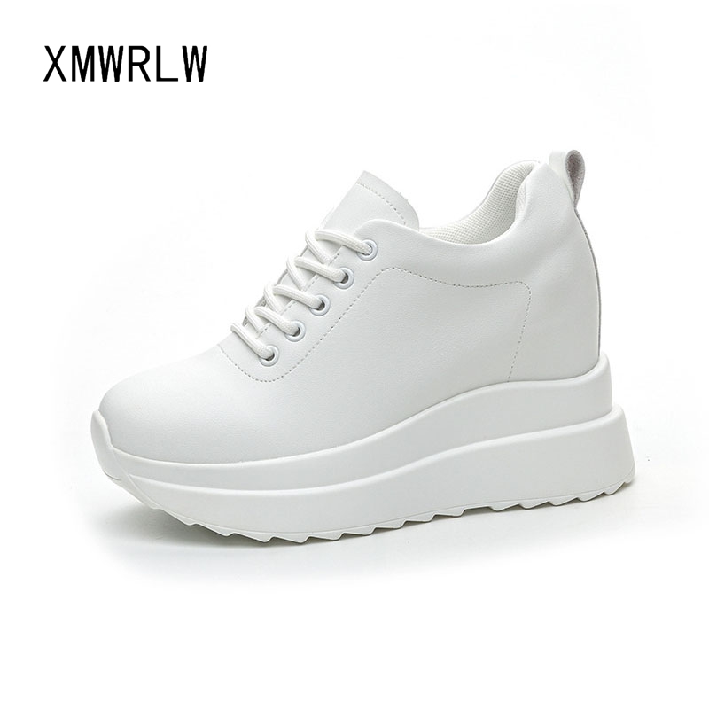 XMWRLW 女性の秋冬の靴本革隠しヒール女性の冬の靴黒、白 - Embroidery White のレビューと価格