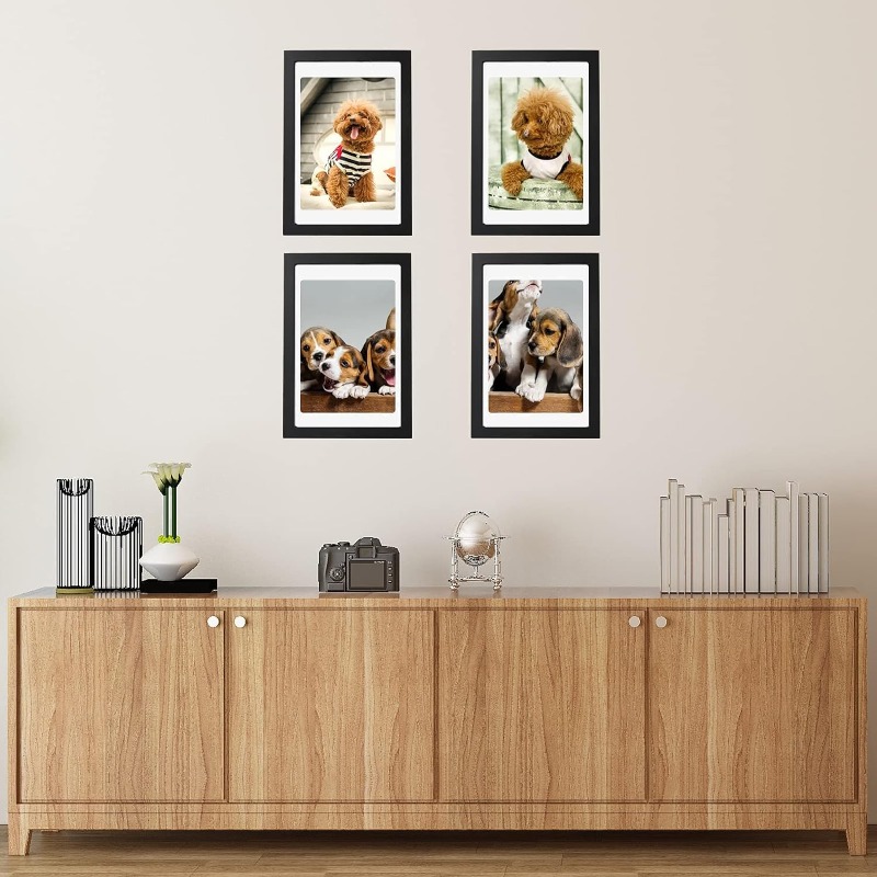 5個セット A4 ブラック木製フォトフレーム 壁掛け用 21 - Frame Display Wood のレビューと価格