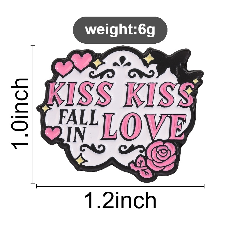 キス キス フォールインラブバッジ ピンクハートローズ エナ - Embroidery Kiss のレビューと価格