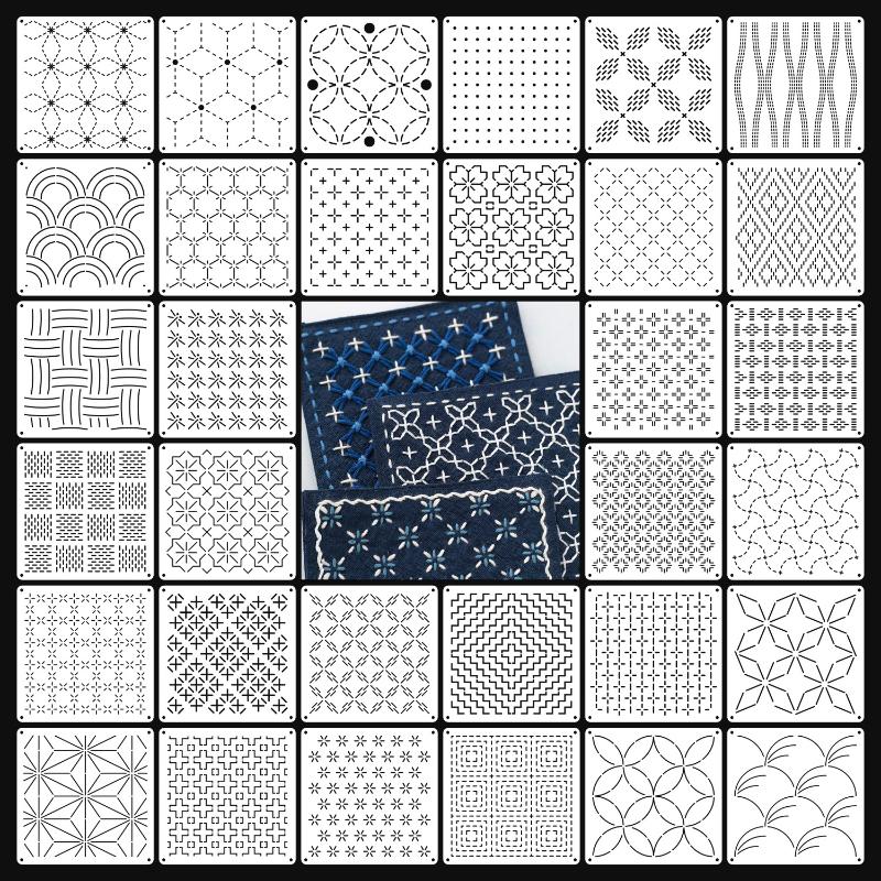 [J]9/32個入りサシコ刺繍テンプレートDIY幾何学模様パ - Embroidery Gift のレビューと価格