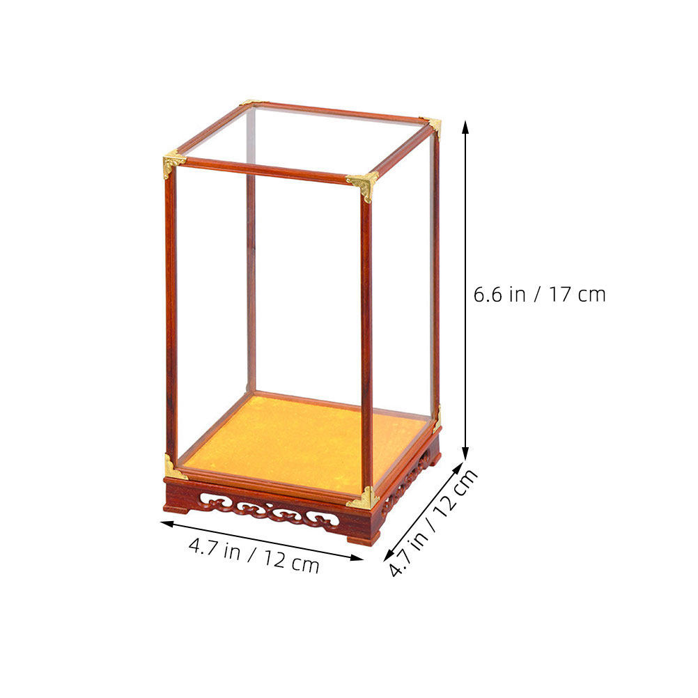 ガラス製ディスプレイボックス 仏像保護ケース 透明木製フレー - Frame Display Wood のレビューと価格
