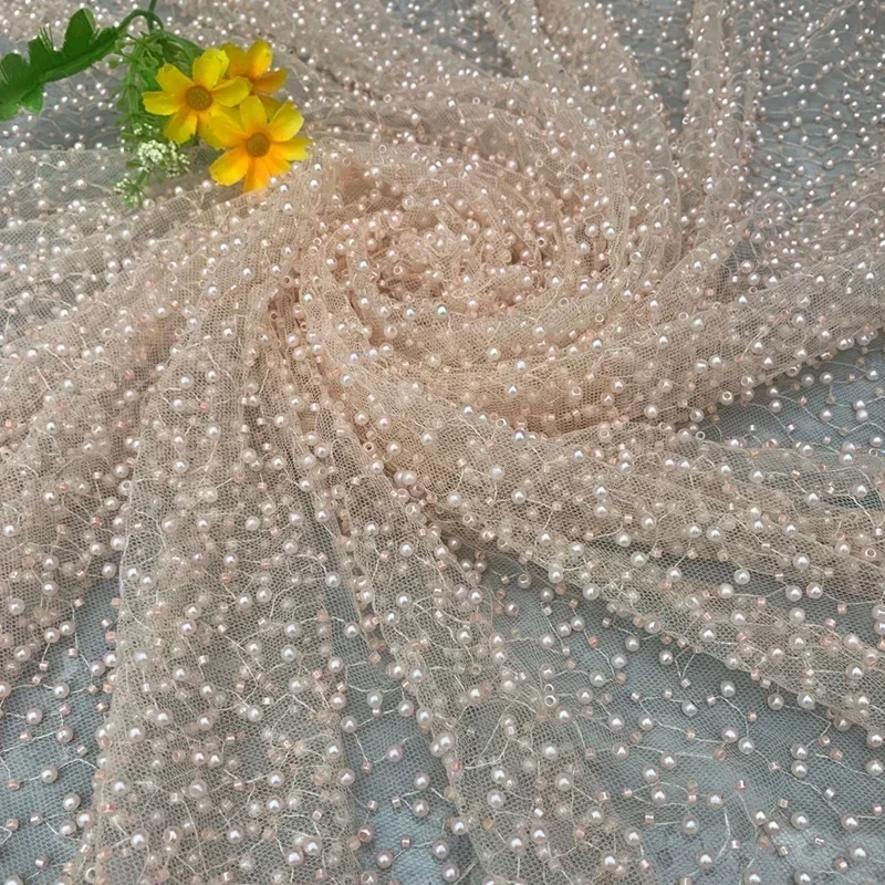 1 ヤードパールメッシュ生地ラウンドビーズチューブ刺繍生地ハ - Embroidery Youtube のレビューと価格