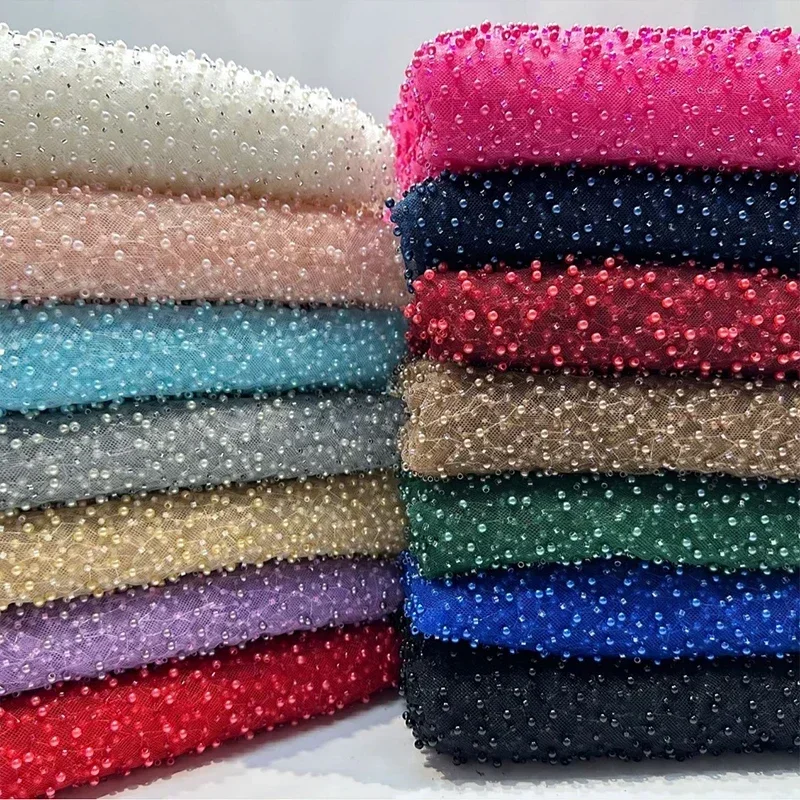 1 ヤードパールメッシュ生地ラウンドビーズチューブ刺繍生地ハ - Embroidery Youtube のレビューと価格