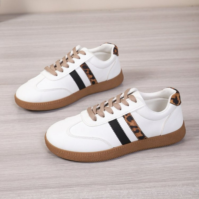 女性用レースアップファッションカジュアルホワイトスニーカー快 - Embroidery White のレビューと価格