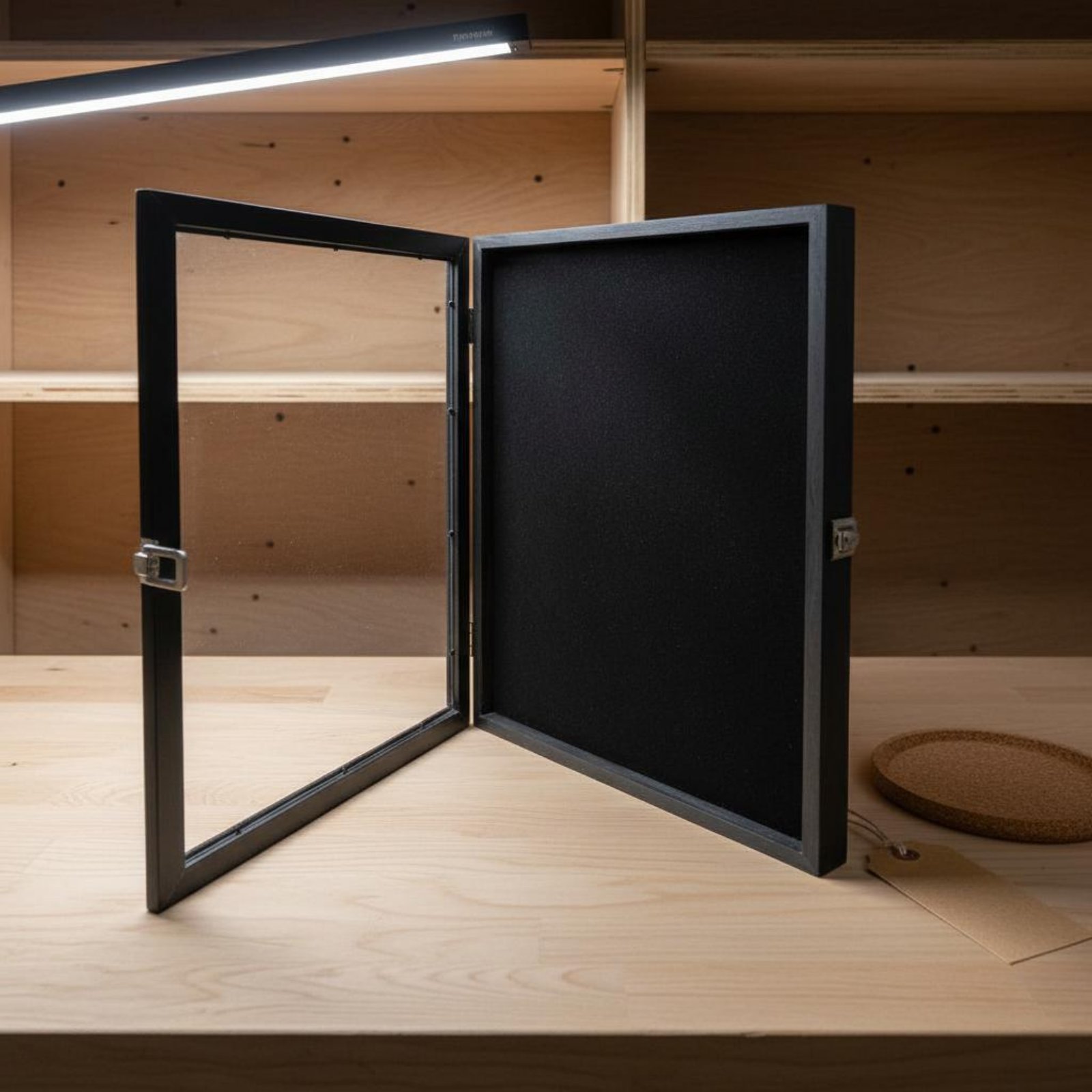 バッジディスプレイフレーム透明フロントメダルディスプレイフレ - Frame Display Wood のレビューと価格