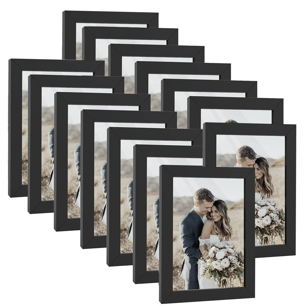 4x6インチ 14個セット 木製写真フレーム 10x15cm - Frame Display Wood のレビューと価格