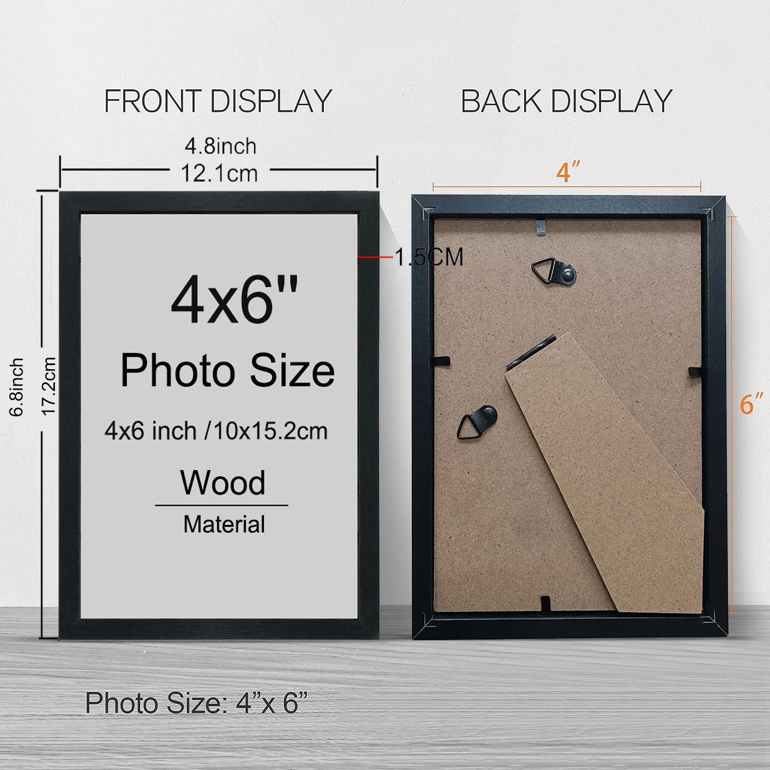 4x6インチ 14個セット 木製写真フレーム 10x15cm - Frame Display Wood のレビューと価格