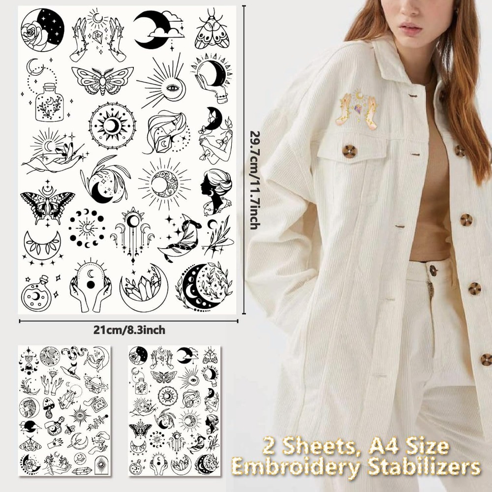 51 個自由奔放に生きる月太陽水溶性刺繍スタビライザーパター - Embroidery Stitches のレビューと価格